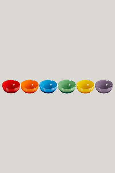 Stoneware Rainbow Set Of 6 Coupe Cereal Bowls 16cm - Rainbow - image 4