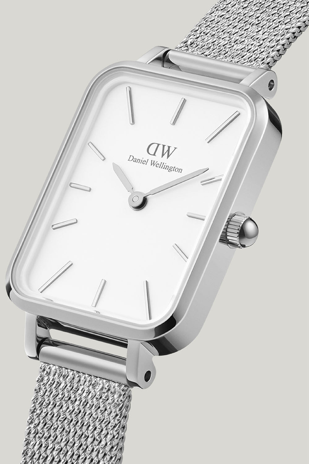 Quadro 20x26 Pressed Sterling Silver & White Watch - Silver - image 3