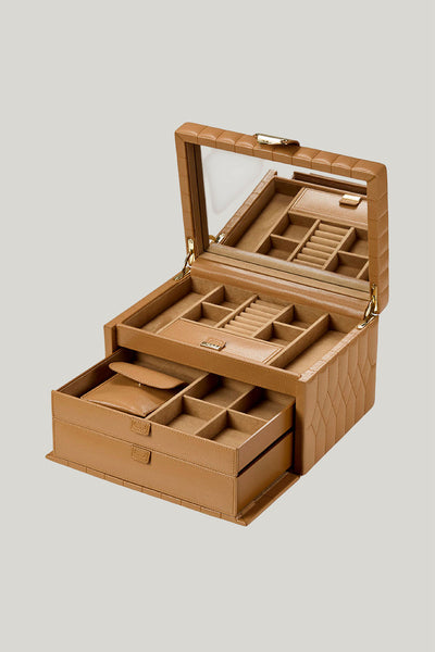 Lauren Medium Jewellery Box Caramel - Caramel - image 1