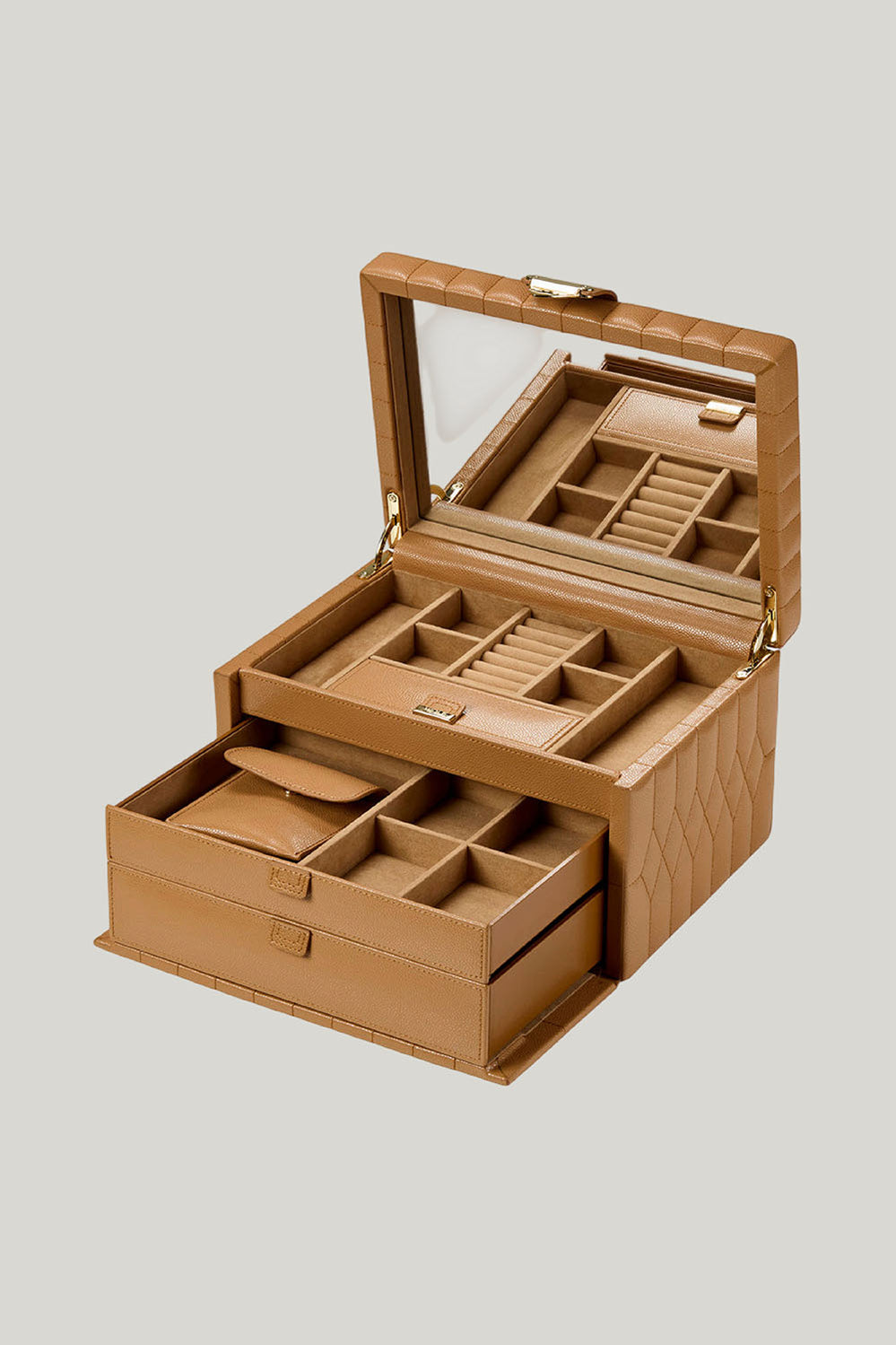Lauren Medium Jewellery Box Caramel - Caramel - image 1