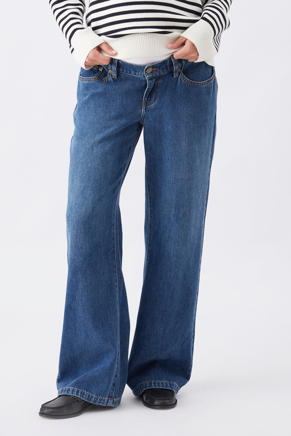 Billie Elastic Waist Maternity Jean - Dark Blue - image 2