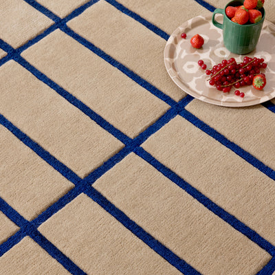 Tiiliskivi Bright Blue Rug 200x140cm - LIGHT BEIGE - image 3