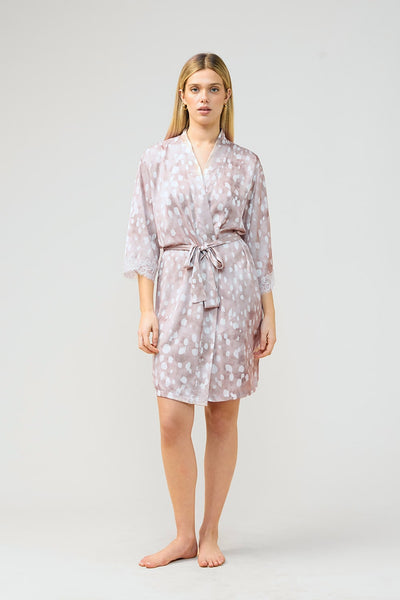 Hadley Brown Spot Robe - Brown - image 1