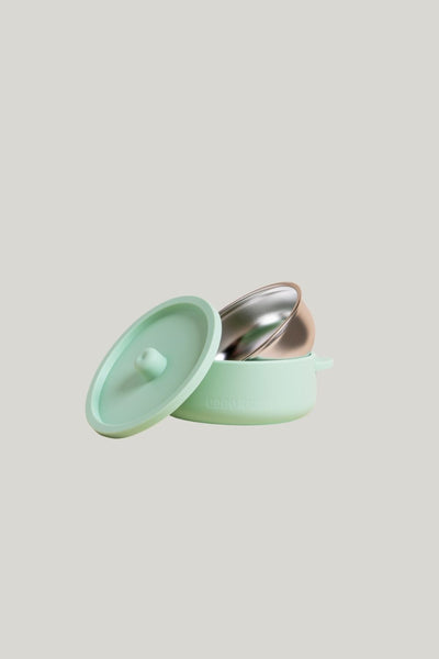 Fun Firsts Stainless Steel Bowl With Silicone Sleeve And Lid - Mint - image 2