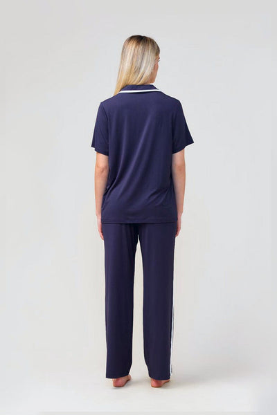 Vanessa Bamboo Long Pant Pj Set - Navy - image 3