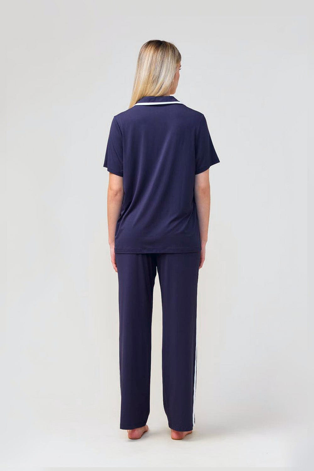 Vanessa Bamboo Long Pant Pj Set - Navy - image 3