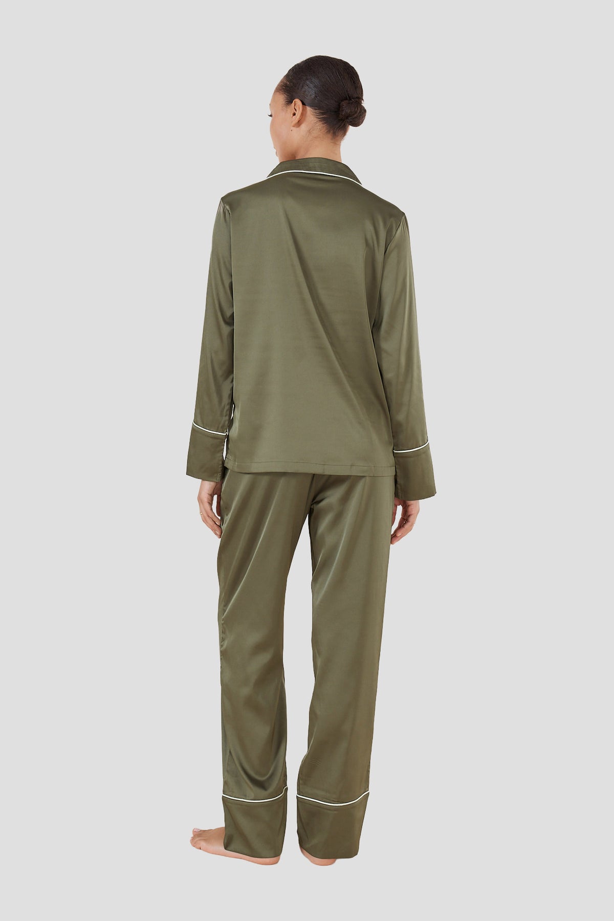 Luella Olive Silky Satin Pj Set - Olive - image 4