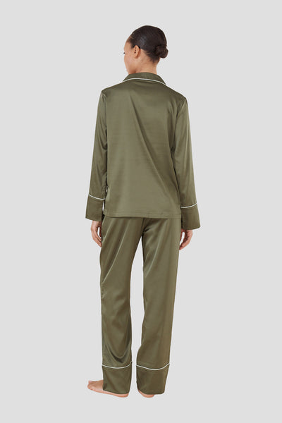 Luella Olive Silky Satin Pj Set - Olive - image 4