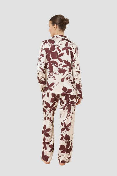 Ivy Silky Satin Pj Set - Burgundy - image 4