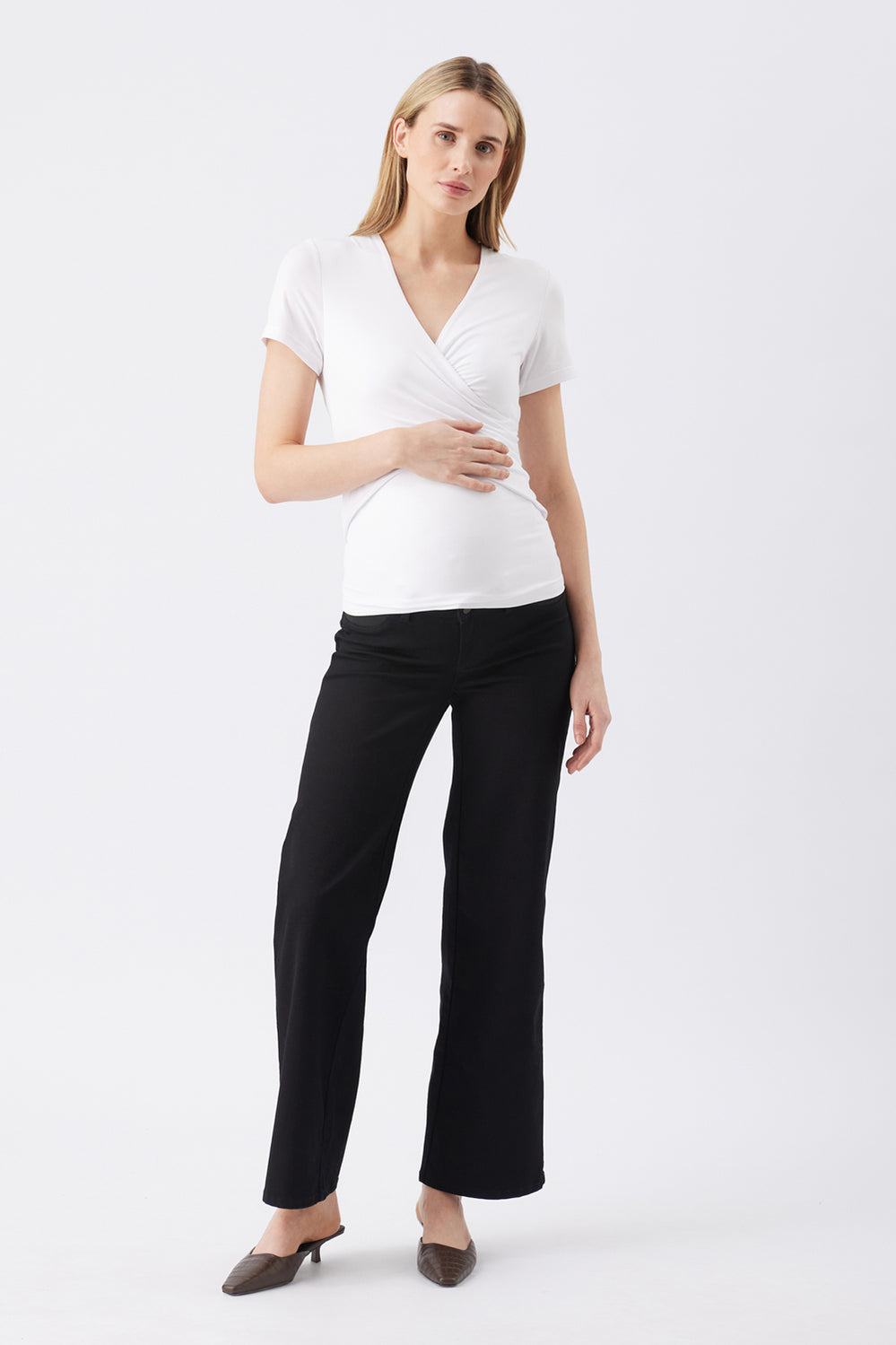 Kyle Wide Leg Maternity Jean - Black - image 1