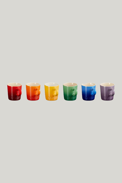 Stoneware Rainbow Set Of 6 Mugs 100ml - Rainbow - image 4