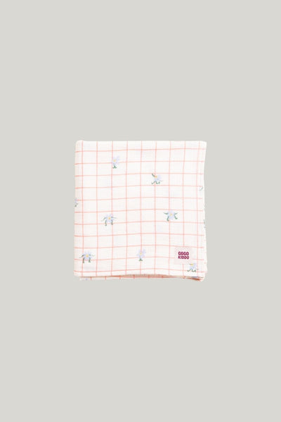 Light And Breathable Muslin Swaddle Wrap - Dancing Daisies - Blue - image 1