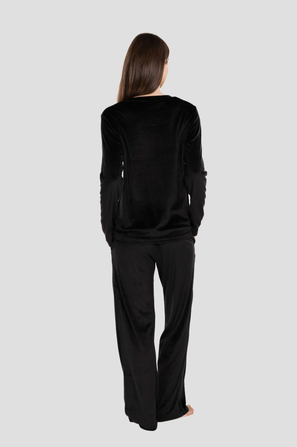 Thea Velour Long Lounge Set - Black - image 4