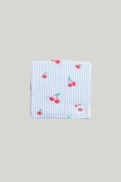 Light And Breathable Muslin Swaddle Wrap - Cherry Chic - Blue - image 1