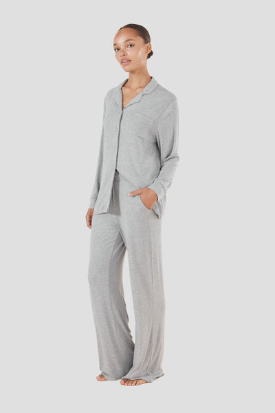 Emilia Ribbed Lounge Pj Set - Grey - image 4