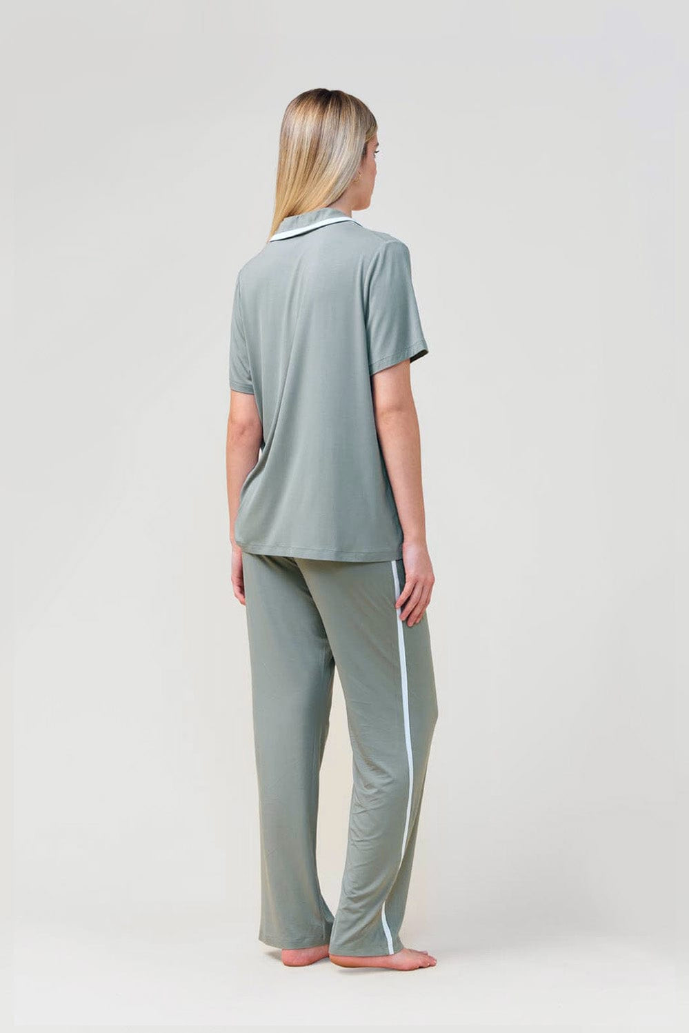 Vanessa Bamboo Long Pant Pj Set - Olive - image 3