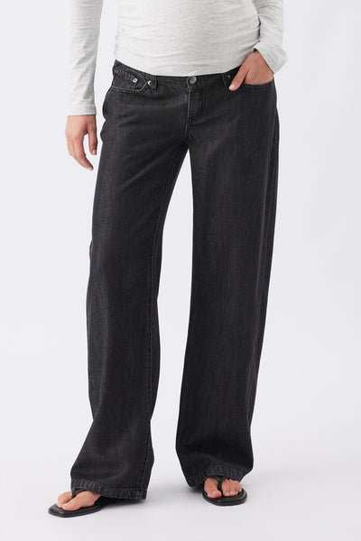 Billie Elastic Waist Maternity Jean - Black - image 1