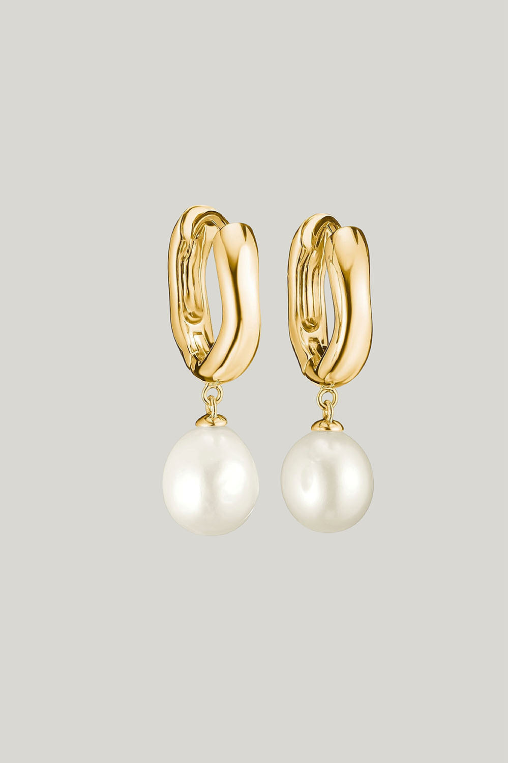 Hoop Earrings Pearl In Gold - Gold - image 1