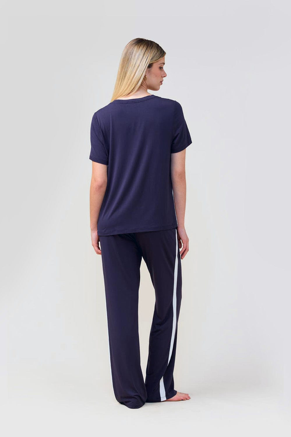 Inez Bamboo Pant With Stripe - Navy - image 4