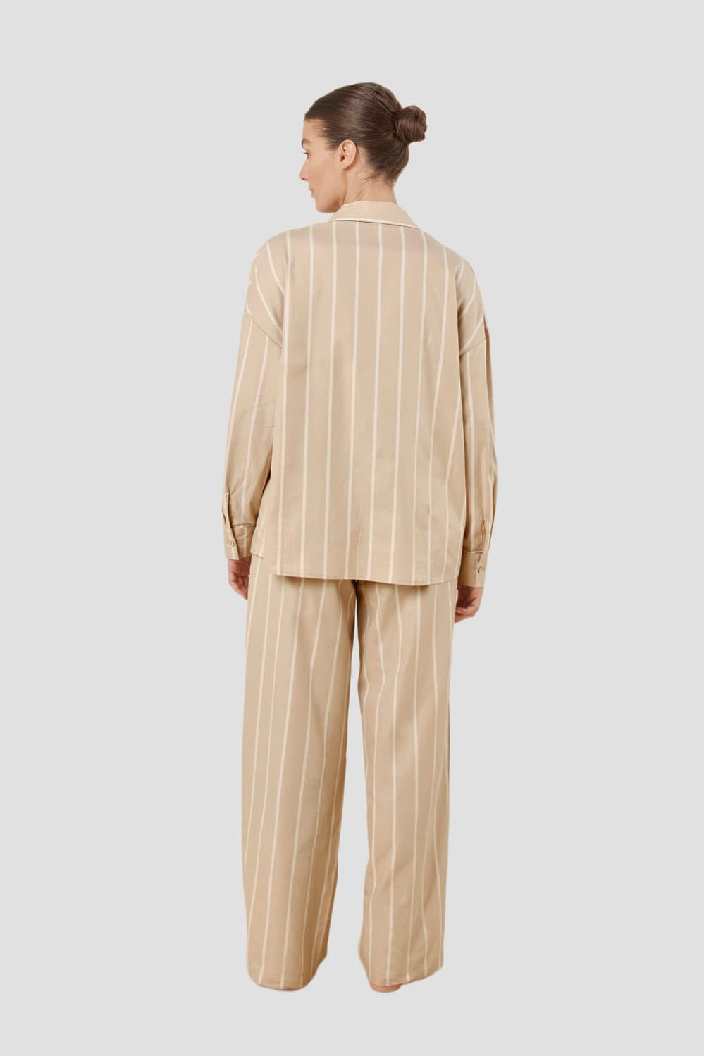 Chloe Cotton Striped Pj Set - Biscuit - image 4