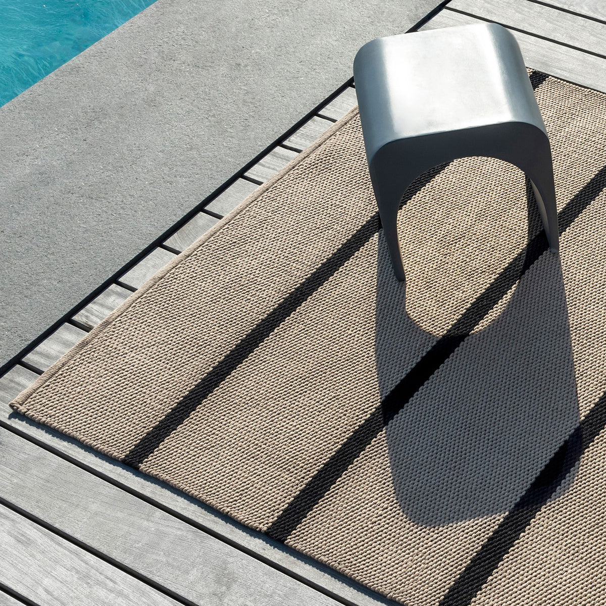 Deck Charcoal Black Outdoor Rug 200x140cm - Stone - image 2
