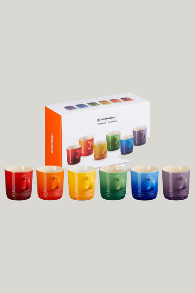Stoneware Rainbow Set Of 6 Mugs 200ml - Rainbow - image 1