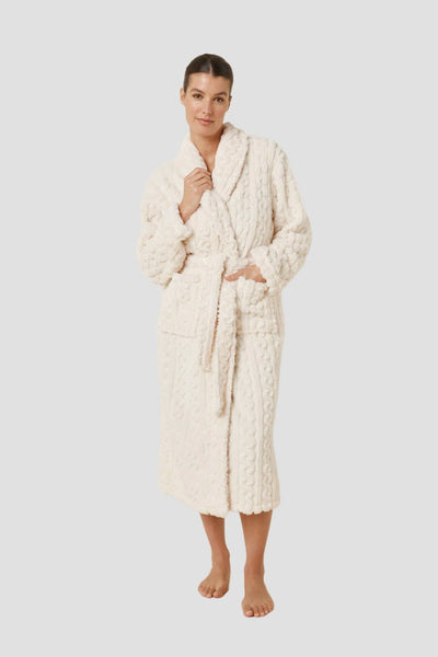 Gabriella Plush Long Robe - Ivory - image 1