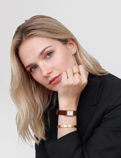 Bound Mini Brown Leather & Gold Watch - Gold - image 2