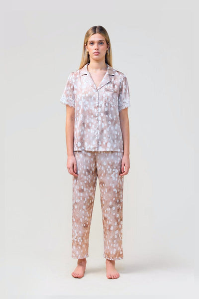 Millie Brown Spot Long Pj Set - Brown - image 4