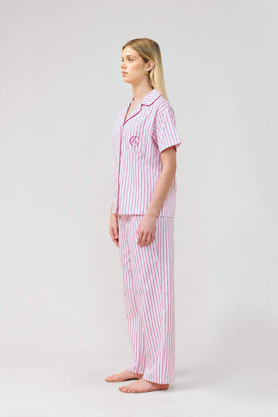 Lisa Stripe Long Pant Pj Set - Pink - image 2