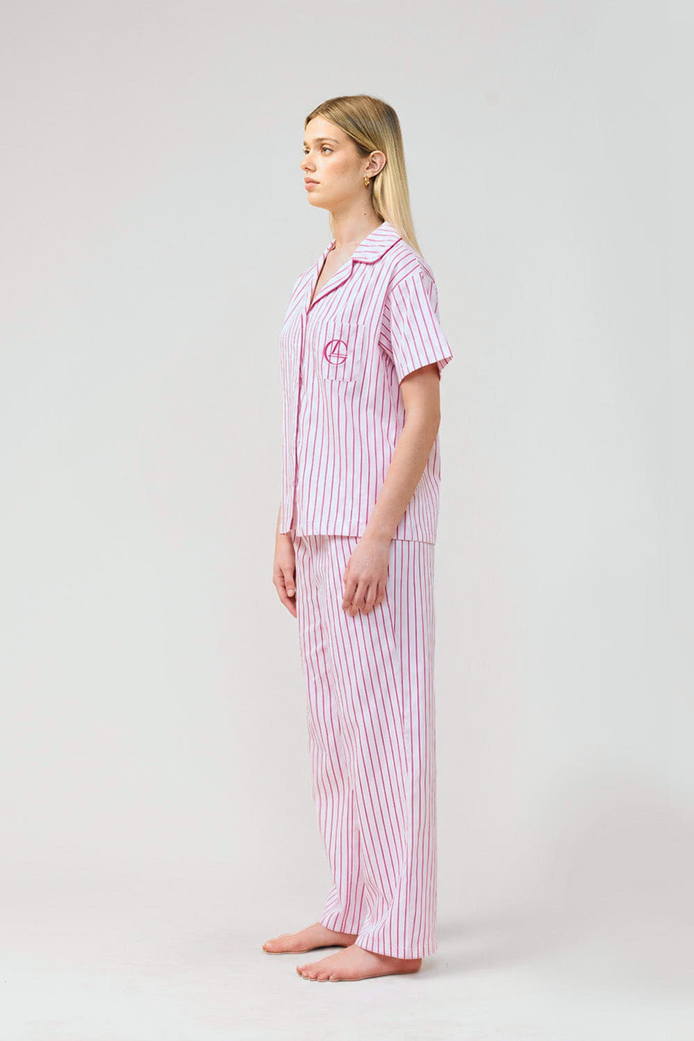 Lisa Stripe Long Pant Pj Set - Pink - image 2