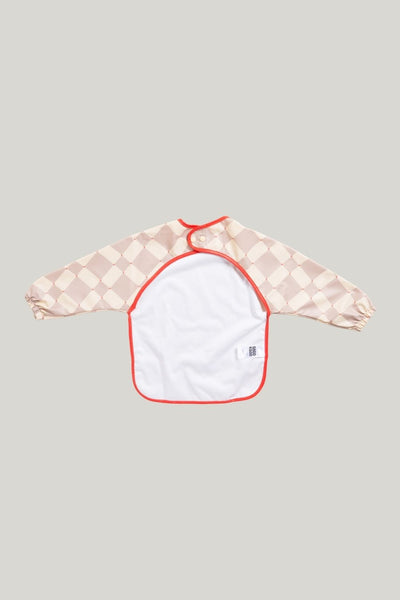 All-covered Smock Bib - Check Beige - Beige - image 2