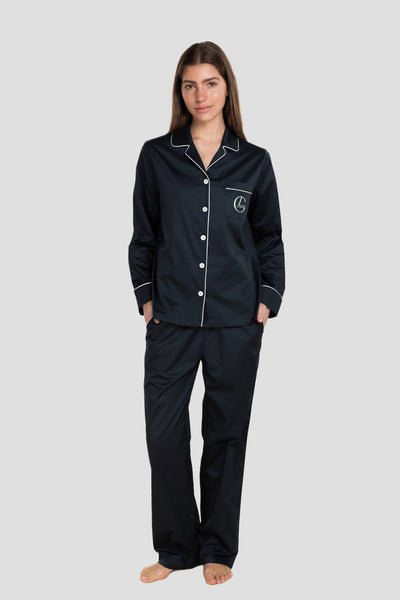 Susanna Cotton Long Pj Set - Navy - image 1