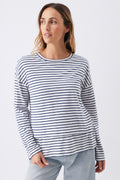 Claudette Long Sleeve Nursing Top - Navy/White - image 1