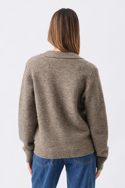 Brodie Collared Maternity Cardigan - Light Brown - image 4