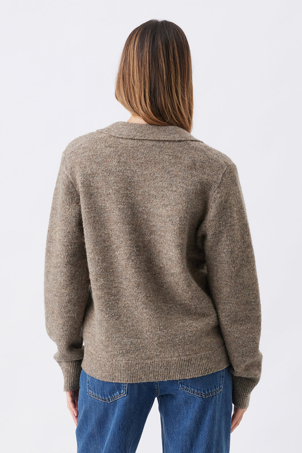 Brodie Collared Maternity Cardigan - Light Brown - image 4