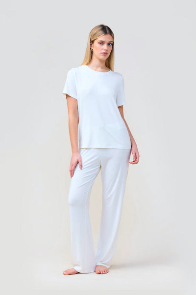 Inez Bamboo Pant With Stripe - Ecru - image 2