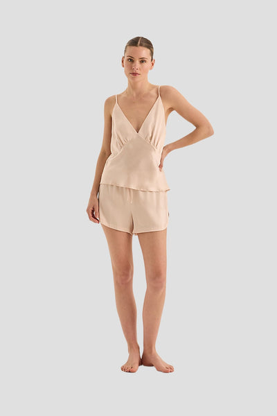 Amethyst Pure Silk Cami And Shorts Set - Pink - image 1