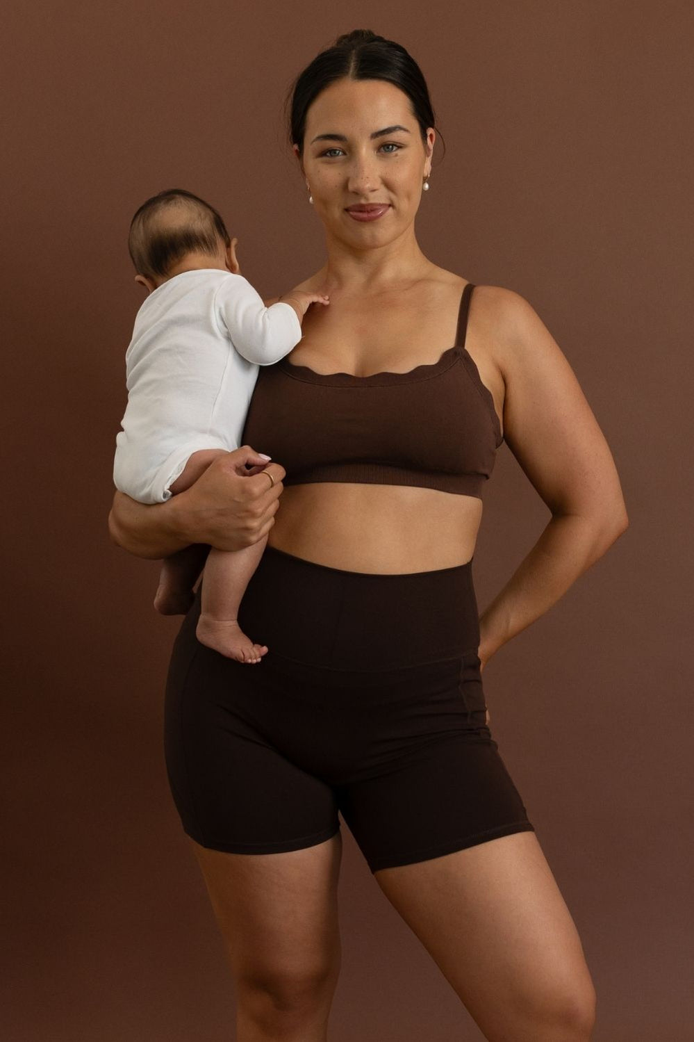 Leakproof Scallop Bandeau Maternity Bralette - Chocolate - image 3