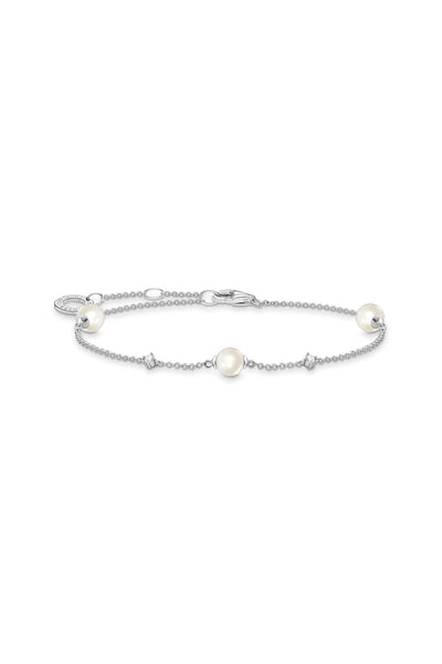Pearl And Stone Bracelet In Silver - Silver - image 1