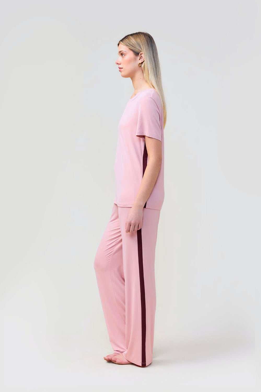 Bronte Bamboo Tshirt With Stripe - Pink - image 3
