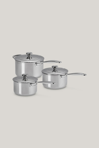 Signature Stainless Steel 3ply  3 Piece Saucepan Set - Stainless Steel - image 1