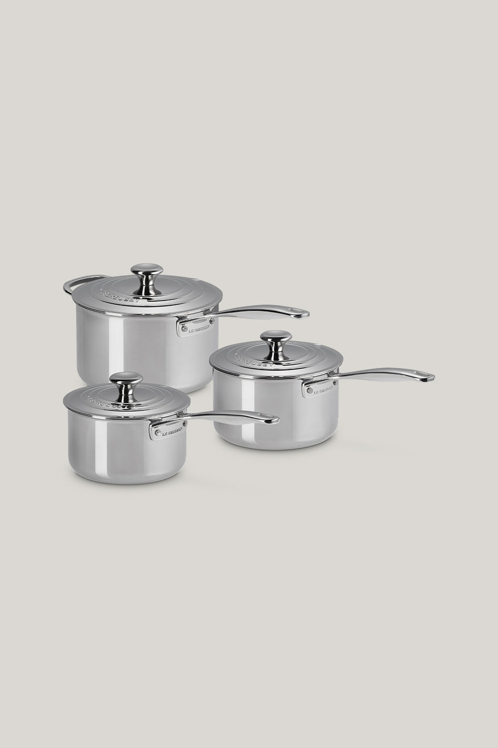 Signature Stainless Steel 3ply  3 Piece Saucepan Set - Stainless Steel - image 1