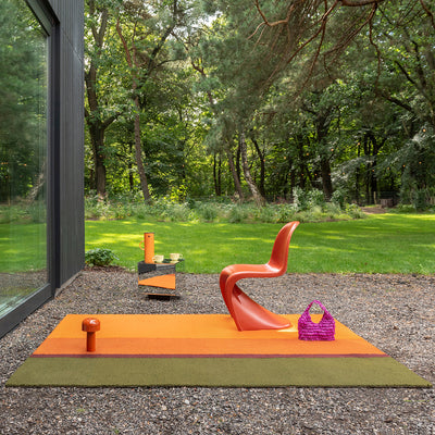 Habitat Festival Stripe Orange Outdoor Rug 200x140cm - Dark Green - image 2