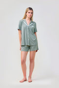 Allegra Short Bamboo Pj Set - Olive - image 1