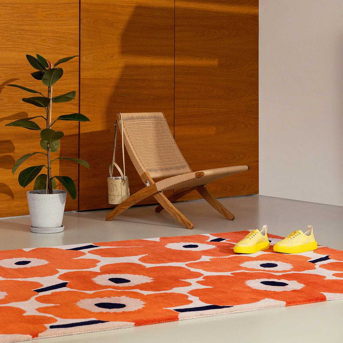 Unikko Orange Red Rug 240x170cm - Tangerine - image 2
