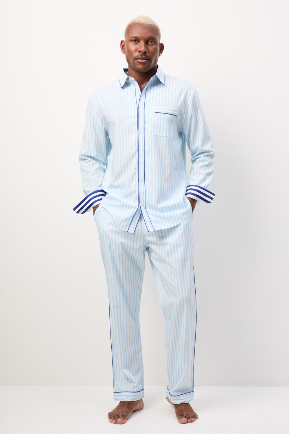 Daydreamer Pyjama Set - Baby Blue Strp - image 1