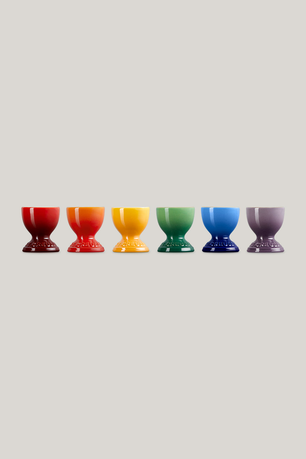 Stoneware Rainbow Set Of 6 Egg Cups - Rainbow - image 2