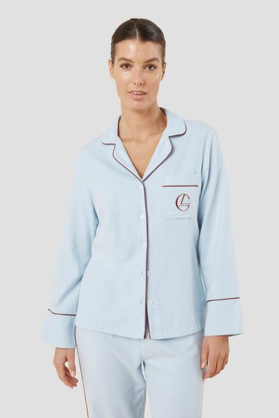 Isabella Brushed Cotton Pj Set - Blue - image 3