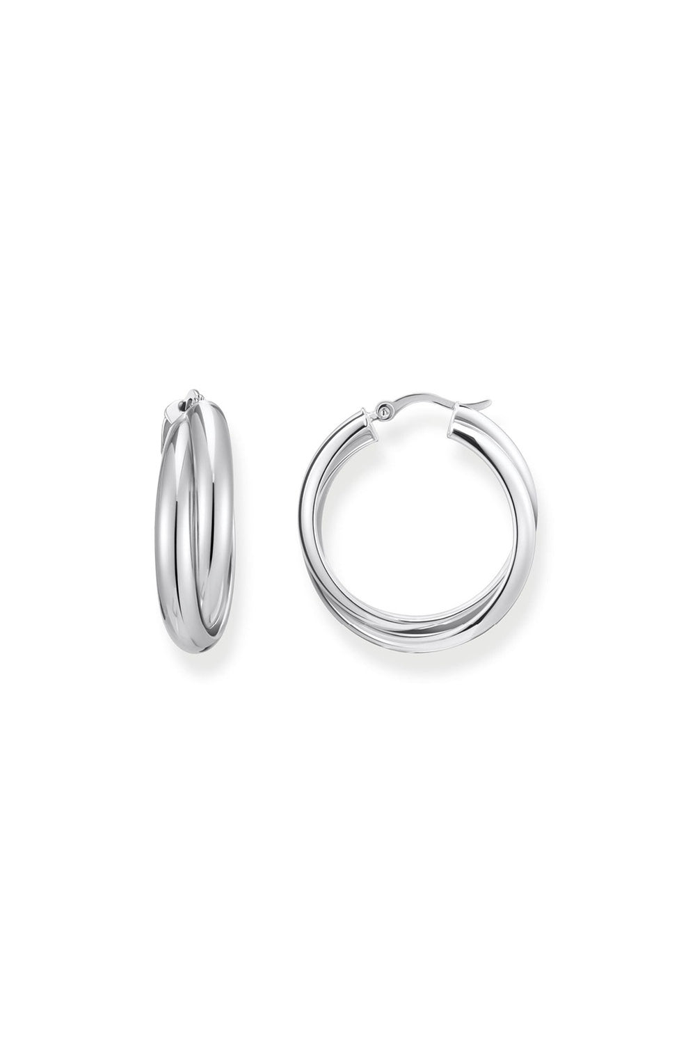 Intertwined Hoop Earrings In Silver - Silver - image 1